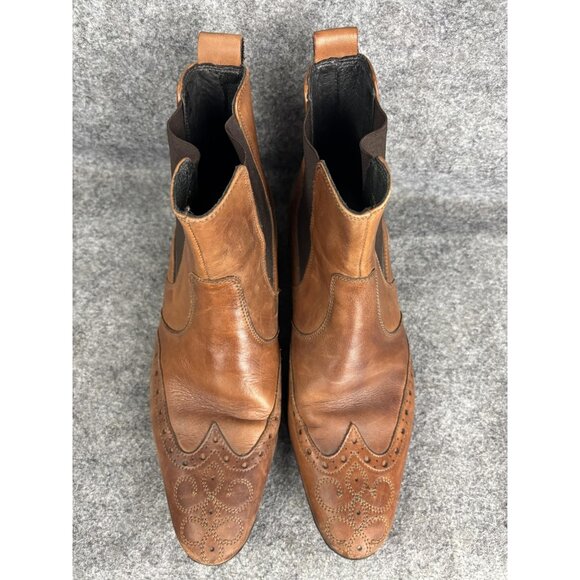 Zara Boots Mens Size 9 Brown Leather Chelsea Wingtip Brogue Ankle Dress EU 42 main image 7